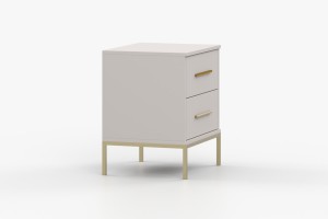 MIRELO Nachttisch 50 cm Nachtkonsole Cahmere Weiß Deine Möbel