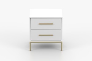 MIRELO Nachttisch 50 cm Nachtkonsole Cahmere Weiß Deine Möbel