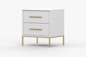 MIRELO Nachttisch 50 cm Nachtkonsole Cahmere Weiß Deine Möbel