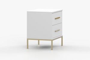 MIRELO Nachttisch 50 cm Nachtkonsole Cahmere Weiß Deine Möbel