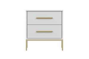 MIRELO Nachttisch 50 cm Nachtkonsole Cahmere Weiß Deine Möbel