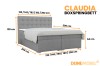 Graues Boxspringbett Claudia mit Maßen: Stilvolles Schlafzimmermöbel mit Komfort-Garantie.