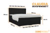 Maßangaben für das schwarze Boxspringbett Claudia: Breite 120-200 cm, Kopfteilhöhe 120 cm.