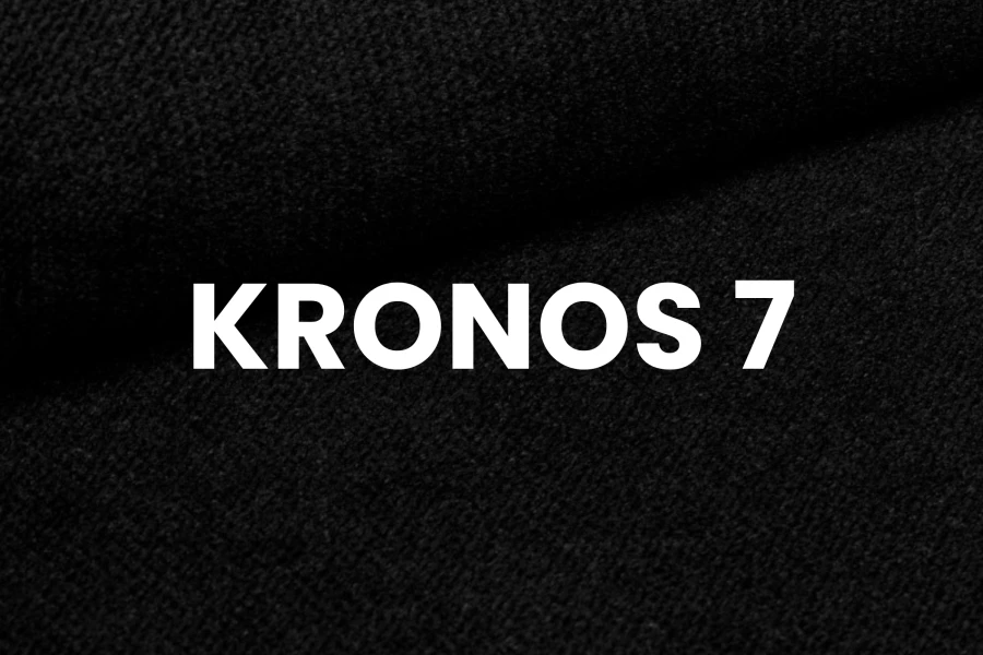 Stoffmuster KRONOS 7 in Schwarz, Nahaufnahme der Textur für Polstermöbel.