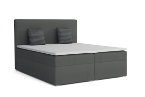 BASIC Boxspringbett mit Bettkasten 200x200 Dunkelgrau H4 Deine Möbel