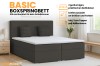 Basic Boxspringbett in Dunkelgrau mit Bettkästen und Kaltschaum-Topper für das Schlafzimmer.