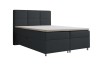 Modernes Boxspringbett Susan in Anthrazit mit gepolstertem Kopfteil und weißem Topper.