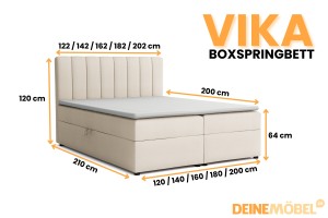 VIKA Boxspringbett mit Bettkasten Deine Möbel