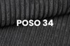 Stoffmuster Nahaufnahme Cord-Stoff POSO 34 in Grau für Boxspringbetten