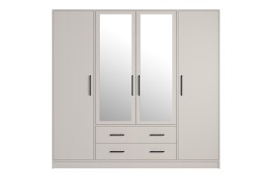 Kleiderschrank SAM SRL1 200cm breit mit Spiegel in Cashmere 4-türig