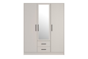 Kleiderschrank SAM SRL2 150 cm mit Spiegel breit in Cashmere 3-türig