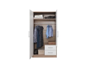 Kleiderschrank SAM SR3 100 cm breit in Cashmere 2-türig