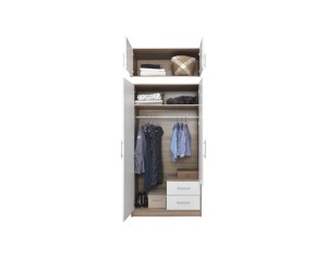 Kleiderschrank SAM SR3 100 cm breit in Cashmere 2-türig