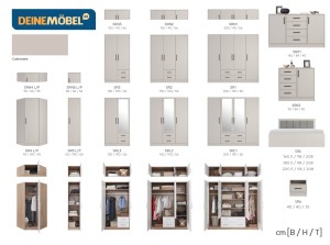 Eckkleiderschrank SAM SR4 95/95 cm in Cashmere