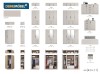Produktkatalog der Möbelkollektion in Cashmere: Verschiedene Schrankmodelle und Maße.