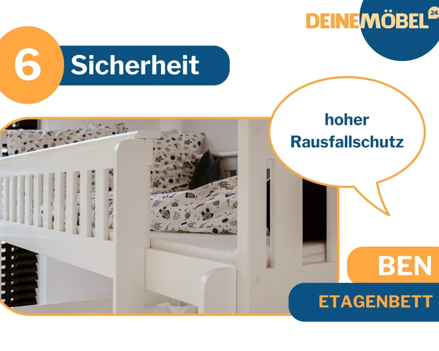 Ben stapelbed met hoge uitvalbeveiliging voor maximale veiligheid in de kinderkamer.
