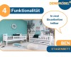 Ben stapelbed wit, deelbaar in twee eenpersoonsbedden voor flexibel ruimtegebruik in de kinderkamer.
