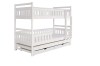 White bunk bed with pull-out bed and drawers for children's room