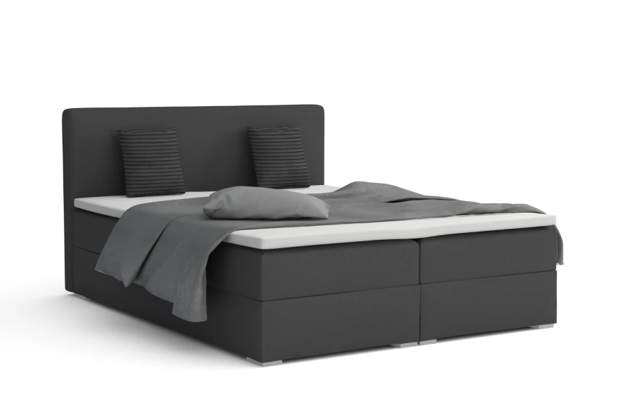 Bello boxspringbed in antraciet – comfortabel tweepersoonsbed met hoog hoofdbord