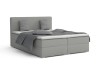 Stijlvol boxspringbed Bello in grijs inclusief hoofdbord en kussens.