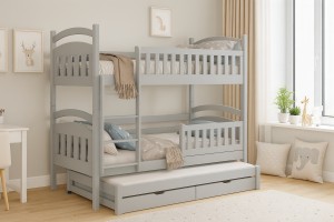 MIA Etagenbett Ausziehbett für 3 Kinder mit Schubladen Deine Möbel
