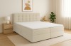 Modernes Boxspringbett Florida in hellem Beige Cosmic 10 mit gestepptem Kopfteil