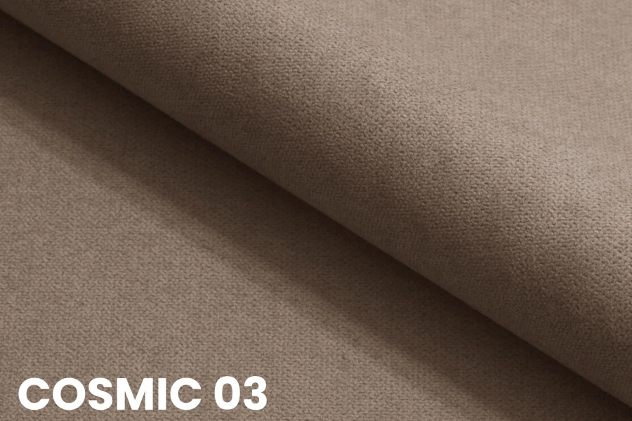 Nahaufnahme Polsterstoff Cosmic 03 in Braun für Boxspringbetten.