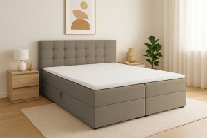 FLORIDA 180x200 Stoff Cosmic 03 Braun Boxspringbett mit Bettkasten Deine Möbel