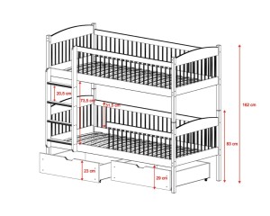 LUNEA 90x200 Weiß Etagenbett inkl. Lattenrost und Schubladen Deine Möbel