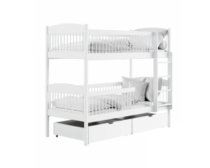 LUNEA 90x200 Weiß Etagenbett inkl. Lattenrost und Schubladen Deine Möbel