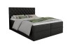 Modernes Boxspringbett Arami in Schwarz mit gestepptem Kopfteil freigestellt.