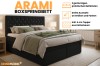Arami Boxspringbett in Schwarz mit 2 Bettkästen, Kaltschaum-Topper und kristallverziertem Kopfteil.