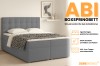 Abi box spring bed light grey with features such as bed bases and cold foam topper.