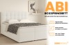 Box spring bed ABI with integrated bed base and comfortable cold foam topper.
