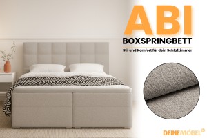 ABI Boxspringbett Boxbett Polsterbett mit Bettkasten Boucle Deine Moebel
