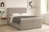 Elegantes Boxspringbett Abi in Grau für ein gemütliches Schlafzimmer-Ambiente.