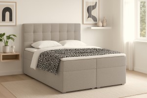 ABI Boxspringbett Boxbett Polsterbett mit Bettkasten Boucle Deine Moebel