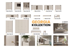 Schlafzimmer-Set GEORGIA C 4-teilig in Sandbeige Deine Möbel