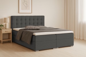 CYNTHIA Boxspringbett Komplettbett Polsterbett Cord-Samt Deine Möbel 24