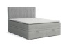 Modern boxspringbed in grijs met gestoffeerd cord-hoofdbord en tijdloos design.