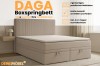 Modern DAGA boxspringbed in beige met praktische opbergboxen.