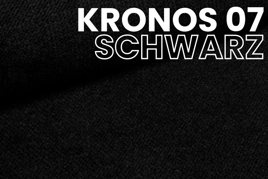 Nahaufnahme vom schwarzen Polsterstoff Kronos 07 mit feiner Textur.