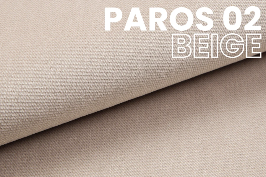 Stoffmuster Paros 02 Beige: Detailansicht der Textur für das Boxspringbett David.