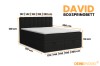 Productmaten en afmetingen van het David boxspringbed in zwart.