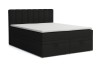Zwart boxspringbed David met bedbak en witte topper voor een witte achtergrond.