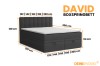 Afmetingen en overzicht van de maten voor het boxspringbed model David in antraciet.