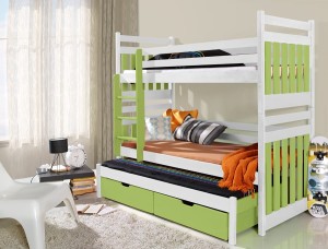 STELLA Etagenbett Ausziehbett für 3 Kinder mit Schubladen Deine Möbel