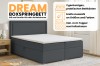 Graues Boxspringbett DREAM mit Bettkasten und Kaltschaum-Topper von Deinemeubel24.
