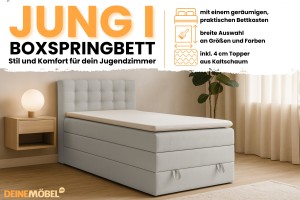 JUNG 1 Boxspringbett Polsterbett Komplettbett