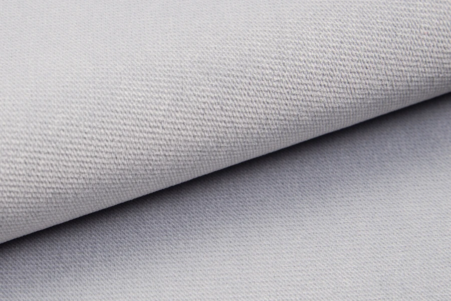 Detailansicht der Webstruktur des grauen Polsterstoffs vom Jung I Boxspringbett.